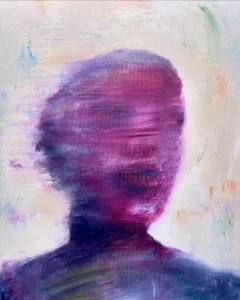 Blurry pink and purple portrait